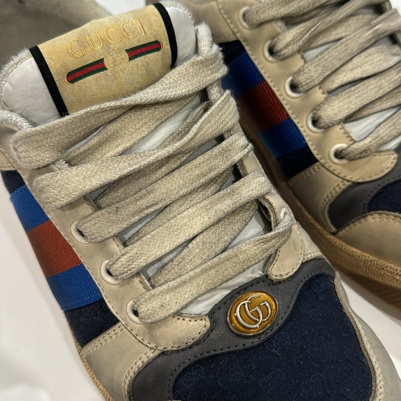 Mens Screener GG sneaker All over distressed effectVintage effect worn 3x only - Picture 2 of 5